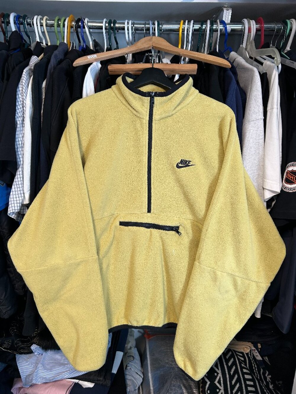 Nike Yellow Vintage Outdoor Gorpcore 1/4 Zip Fleece - Size L